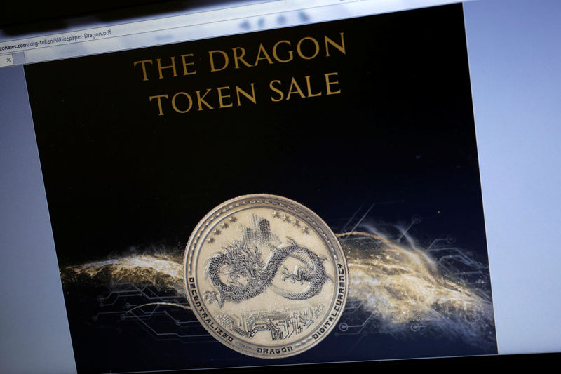 © Reuters. The official white paper released by Dragon Inc is displayed on a website in this illustration photo in Hong Kong