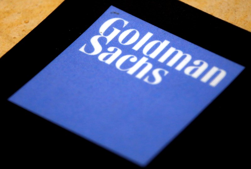 © Reuters. FILE PHOTO - The logo of Goldman Sachs is displayed in their office located in Sydney, Australia