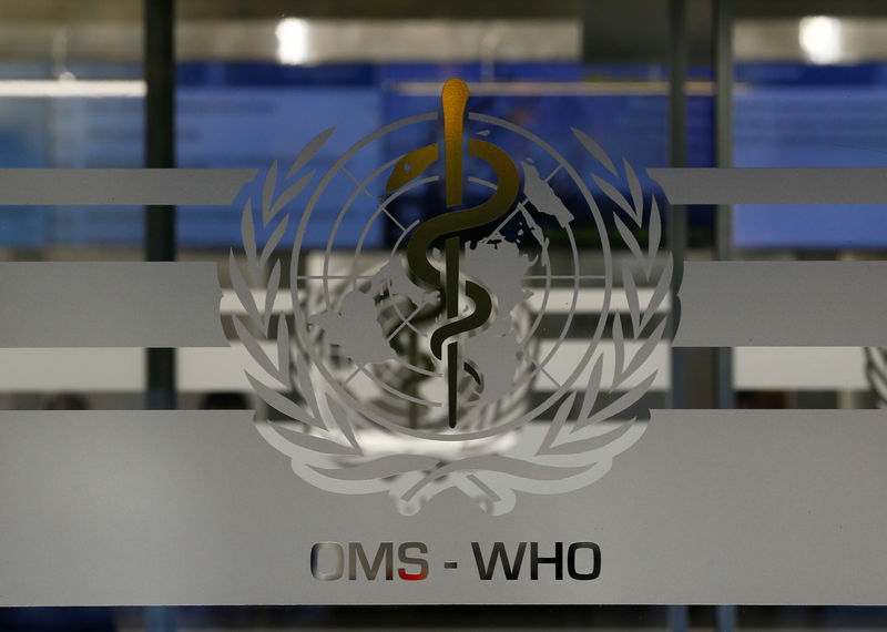 © Reuters. A logo is pictured on the World Health Organization headquarters in Geneva