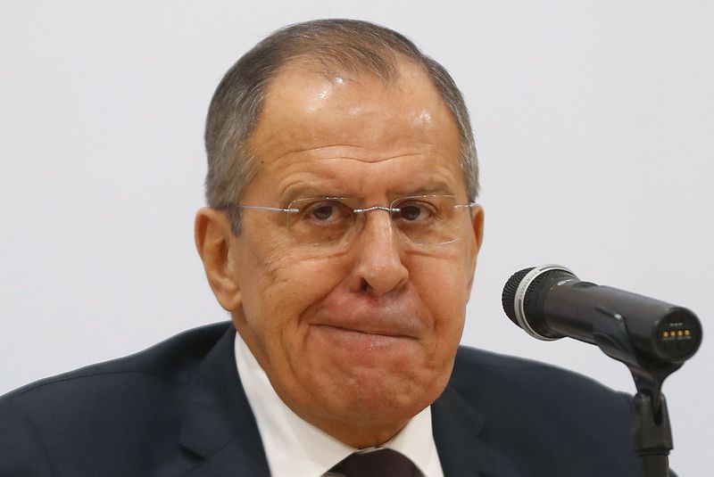 © Reuters. Russia's Foreign Minister Lavrov addresses a news conference during a meeting of OSCE Foreign Ministers in Vienna