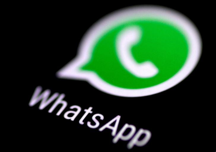 © Reuters. FILE PHOTO: The WhatsApp messaging application is seen on a phone screen