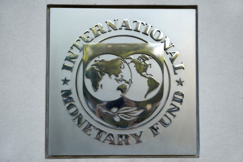 © Reuters. FILE PHOTO: International Monetary Fund logo is seen in Washington