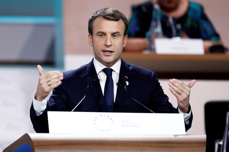 © Reuters. Macron faz discurso em Boulogne-Billancourt, perto de Paris