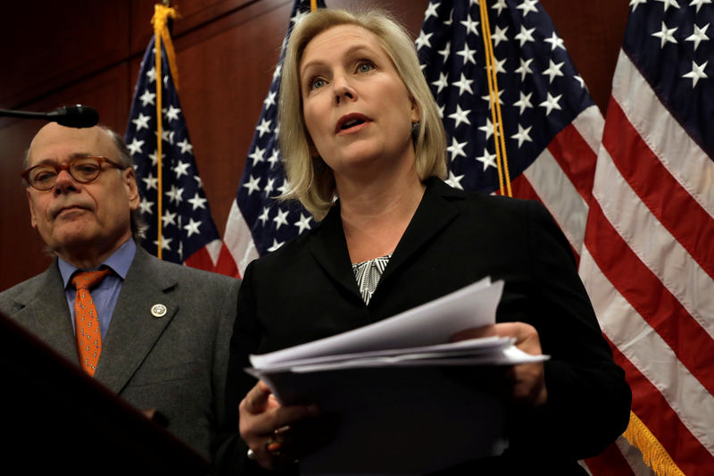 © Reuters. U.S. Senator Kirsten Gillibrand (D-NY) speaks during a news conference on Capitol Hill in Washington