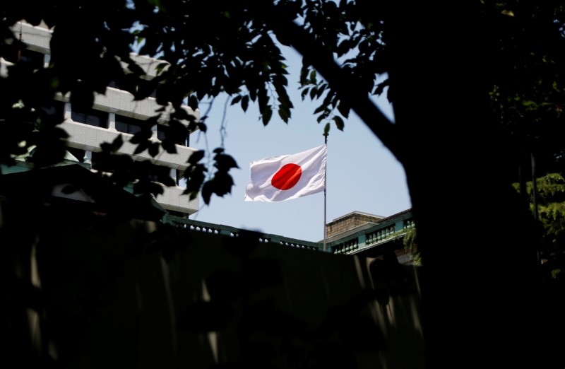 © Reuters. A Japanese flag flutters atop the Bank of Japan building in Tokyo