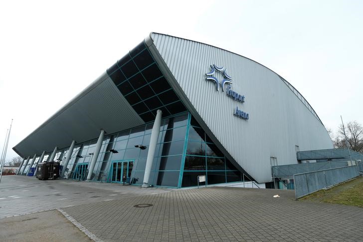 © Reuters. The Fraport Arena is pictured in Frankfurt