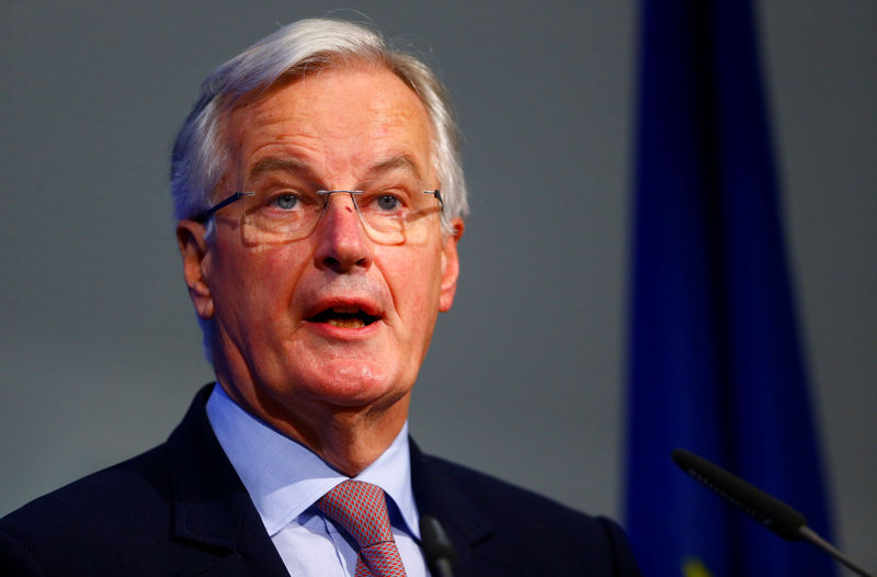 © Reuters. European Union's chief Brexit negotiator Barnier holds a speech at the Berlin Security Conference on European Security and Defence in Berlin
