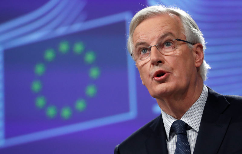 © Reuters. European Union's chief Brexit negotiator Michel Barnier holds a press conference at the European Commission headquarters in Brussels