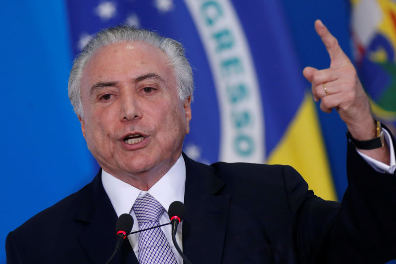 © Reuters. Presidente Michel Temer durante pronunciamento em evento em Brasília