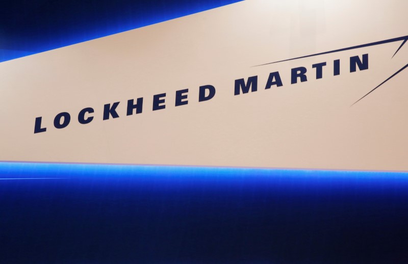 © Reuters. FILE PHOTO - Lockheed Martin's logo is seen during Japan Aerospace 2016 air show in Tokyo