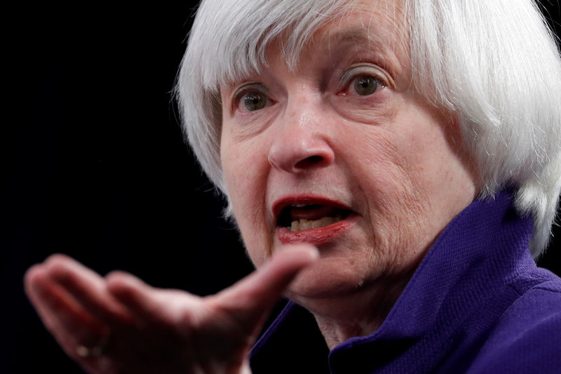 © Reuters. FILE PHOTO - Yellen holds a news conference in Washington