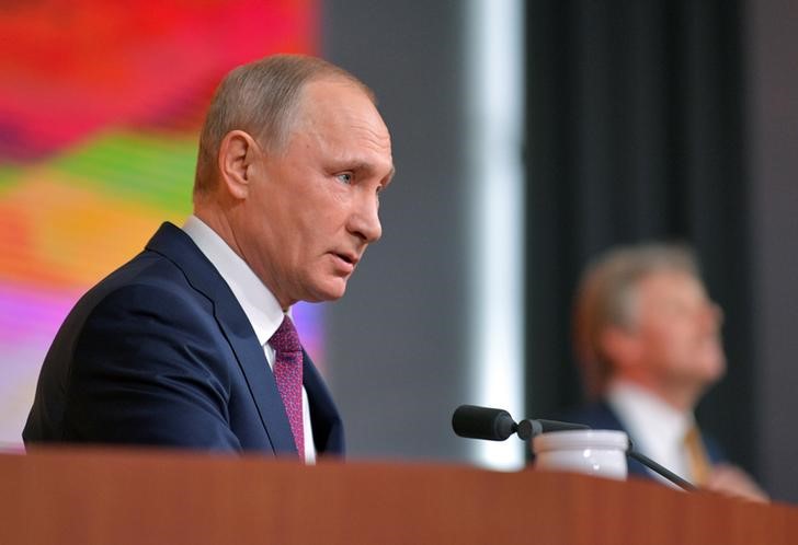 © Reuters. Президент РФ Владимир Путин на ежегодной большой пресс-конференции