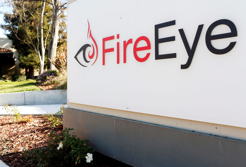 © Reuters. FILE PHOTO: FireEye logo is seen outside the company's offices in Milpitas,