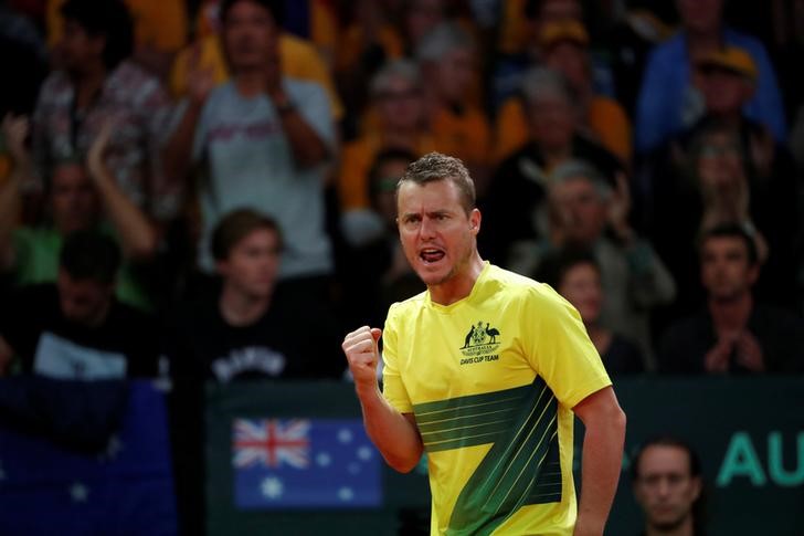 © Reuters. Davis Cup - Semi-Finals - Belgium vs Australia
