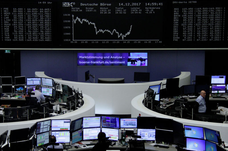 © Reuters. The German share price index, DAX board, is seen at the stock exchange in Frankfurt