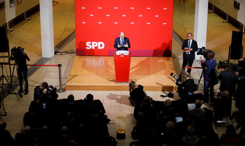 © Reuters. Martin Schulz statement at the party headquarters in Berlin