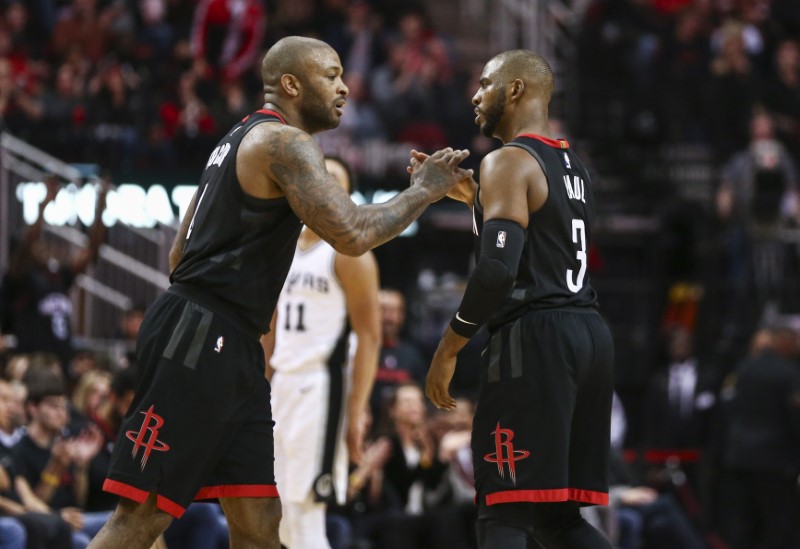 © Reuters. NBA: San Antonio Spurs at Houston Rockets