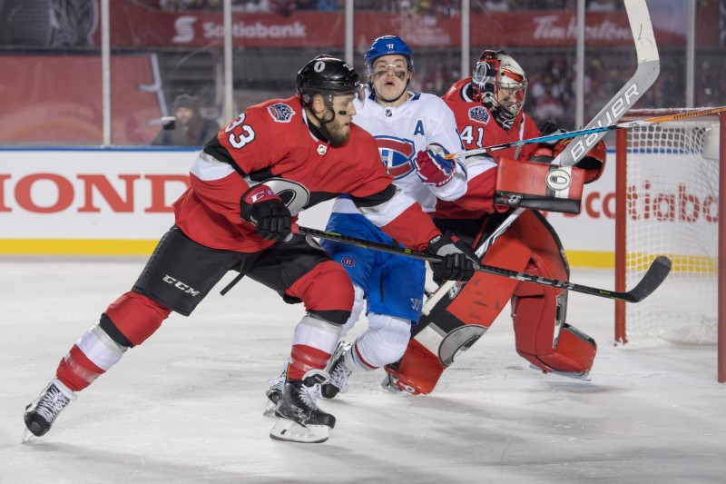 © Reuters. NHL: Scotiabank NHL100 Classic-Montreal Canadiens at Ottawa Senators