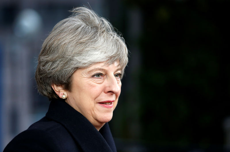 © Reuters. Britain's PM May arrives to attend a EU leaders summit in Brussels