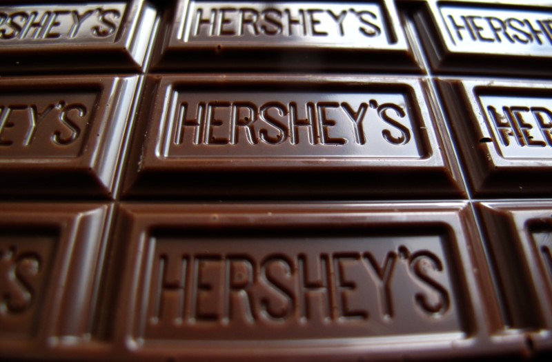 © Reuters. A Hershey's chocolate bar is shown in this photo illustration in Encinitas