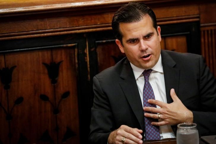 © Reuters. Governador de Porto Rico Ricardo Rossello durante entrevista em Nova York