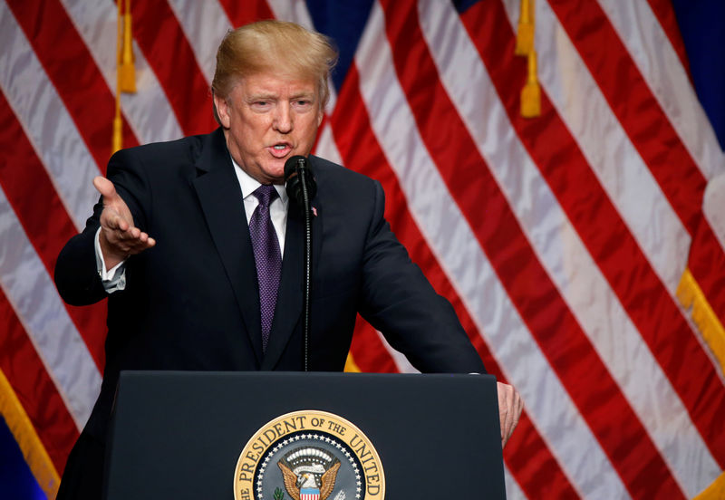 © Reuters. U.S. President Donald Trump delivers remarks regarding the Administration's National Security Strategy at the Ronald Reagan Building and International Trade Center in Washington D.C.