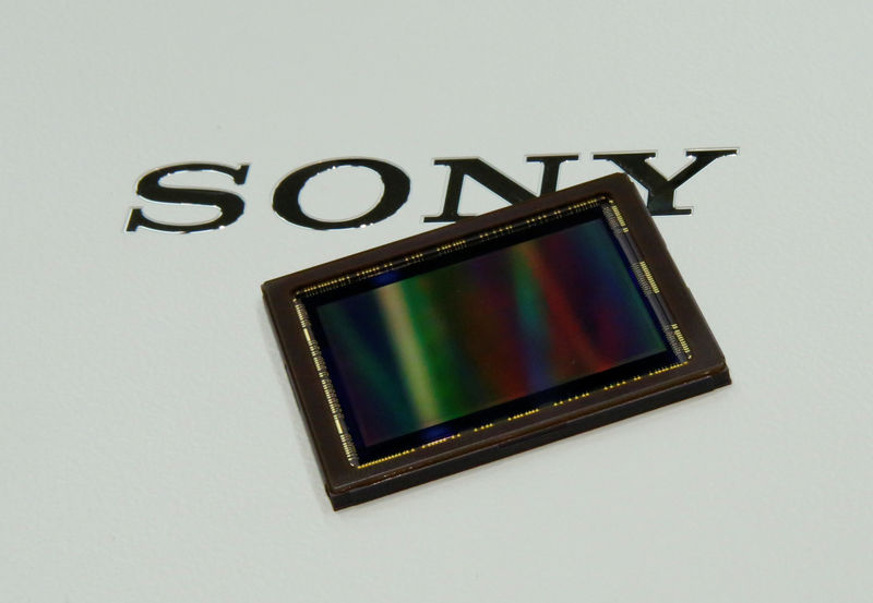 © Reuters. Sony's image sensor is pictured at the company's headquarters in Tokyo