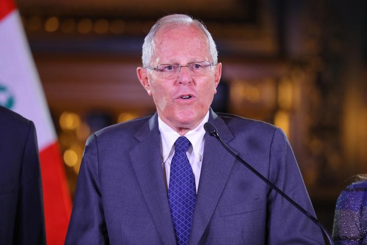 © Reuters. Presidente do Peru, Pedro Pablo Kuczynski, durante pronunciamento no Palácio do Governo em Lima