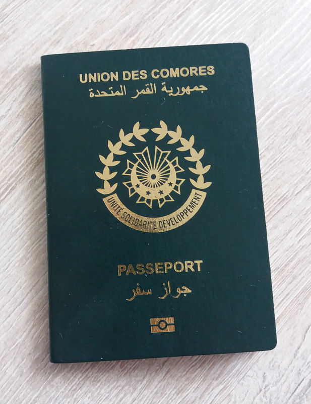 © Reuters. Illustration photo of a Comoros passport