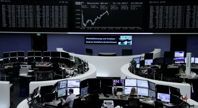 © Reuters. The German share price index, DAX board, is seen at the stock exchange in Frankfurt