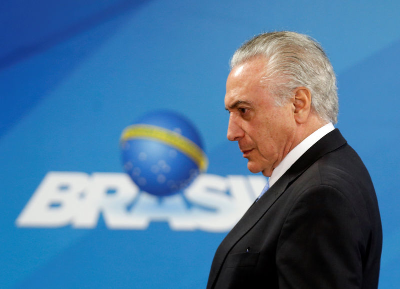 © Reuters. Presidente Michel Temer durante cerimônia no Palácio do Planalto, em Brasília