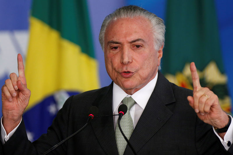 © Reuters. Presidente Michel Temer durante cerimônia no palácio do Planalto em Brasília