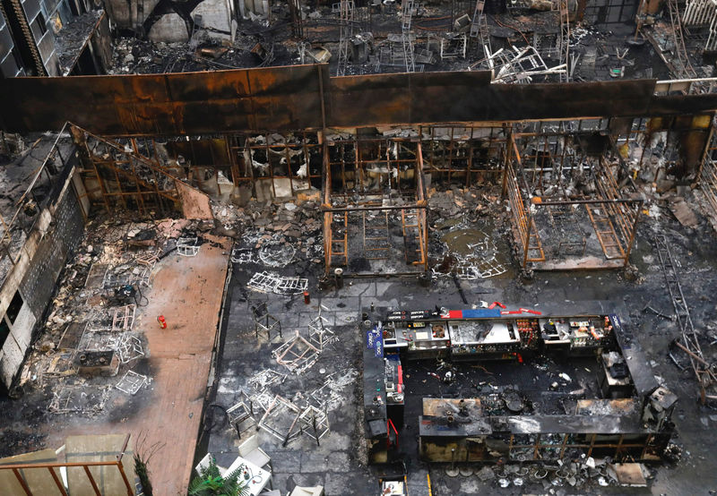 Fire swept through a furniture warehouse. Destroyed Restaurant