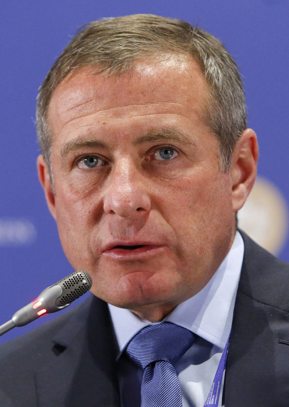 © Reuters. FILE PHOTO: Grigory Berezkin, Chairman of the Board of Directors of ESN Group, attends a session of the St. Petersburg International Economic Forum