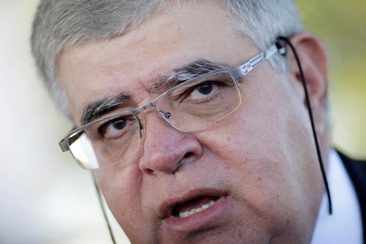 © Reuters. Ministro Carlos Marun fala em coletiva de imprensa em frente ao palácio da Alvorada em Brasília