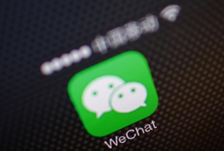 © Reuters. Aplicativo do WeChat em tela de celula