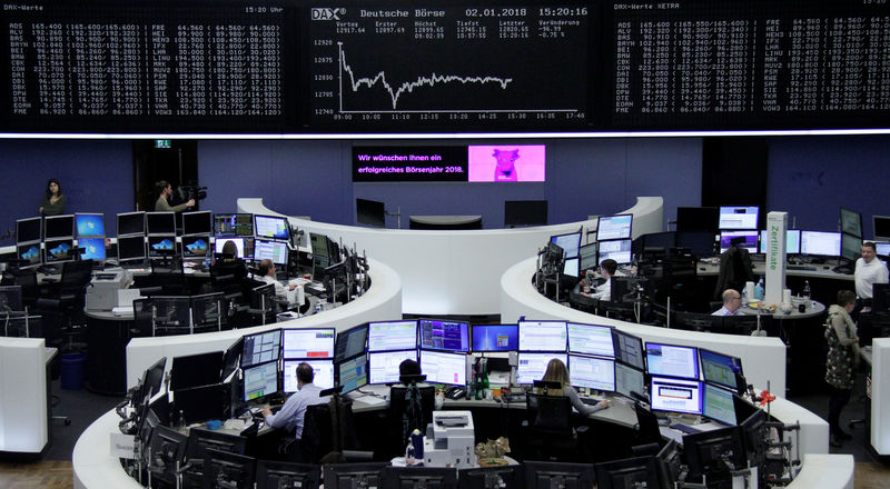 © Reuters. The German share price index, DAX board, is seen at the stock exchange in Frankfurt