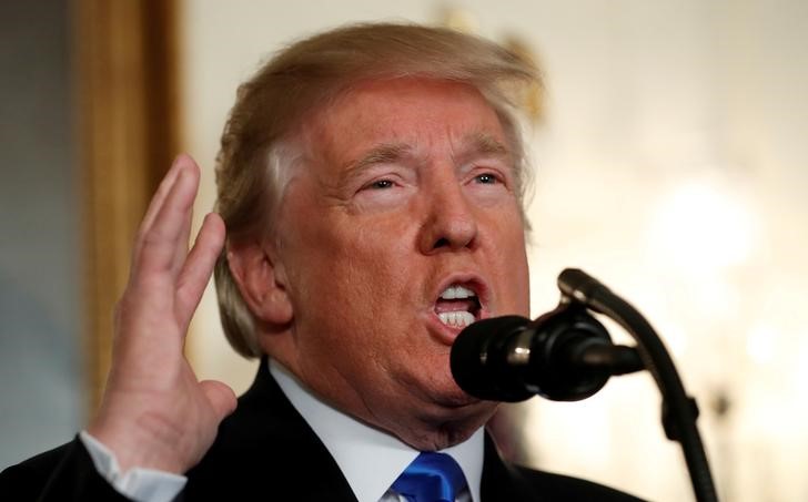 © Reuters. Presidente dos Estados Unidos, Donald Trump, durante pronunciamento na Casa Branca, em Washington