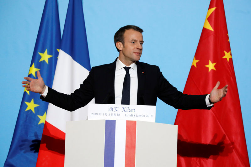 © Reuters. الرئيس الفرنسي: طريق الحرير الصيني الجديد لا يمكن أن يكون اتجاها واحدا