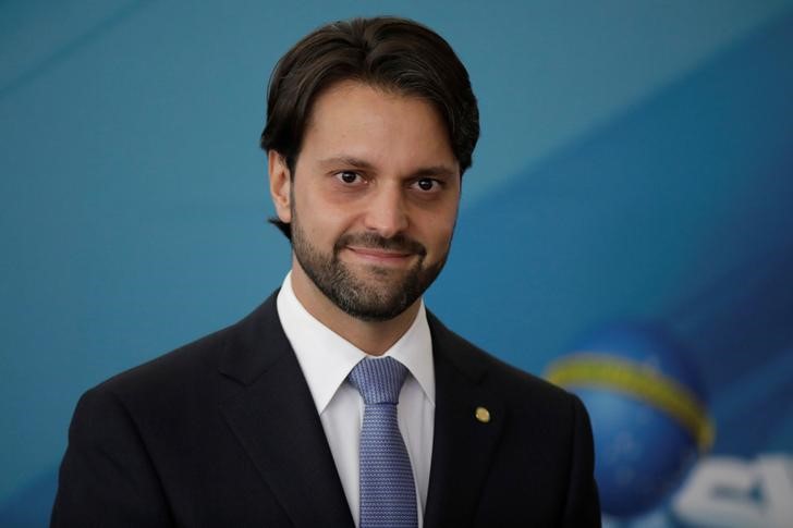 © Reuters. Ministro das Cidades, Alexandre Baldy, durante cerimônia no Palácio do Planalto