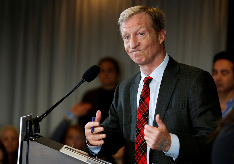 © Reuters. Tom Steyer holds a news conference to announce plans for his political future in Washington