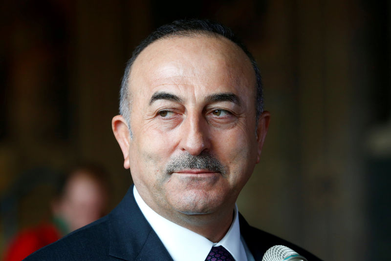 © Reuters. Turkish Minister of Foreign Affairs Mevlut Cavusoglu attends a news conference in Goslar