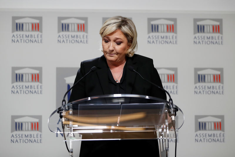 © Reuters. DEPUIS MACRON, LE "RISQUE TERRORISTE" S'EST AGGRAVÉ, DIT LE PEN