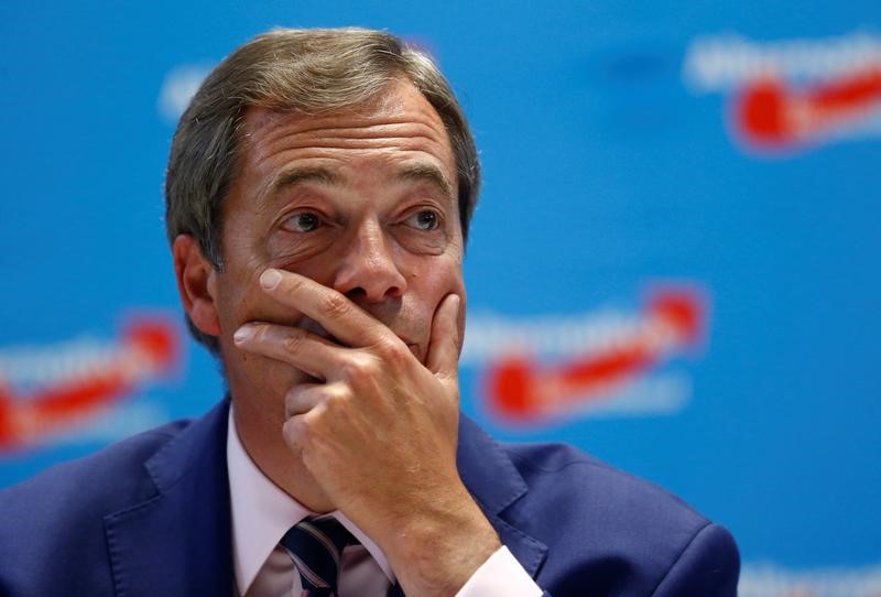 © Reuters. فاراج: إجراء استفتاء ثان على خروج بريطانيا من الاتحاد سينهي الجدل