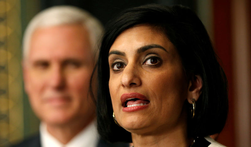 © Reuters. FILE PHOTO: Administrator of the Centers for Medicare and Medicaid Services Verma speaks in Washington