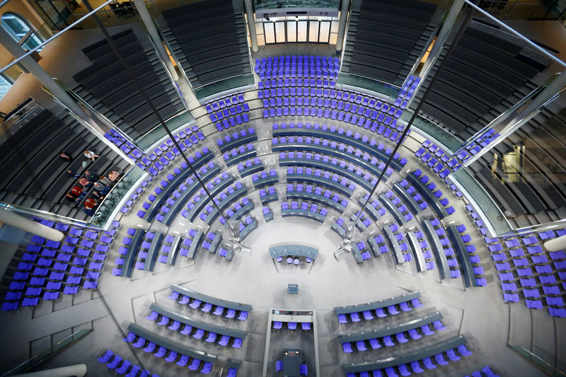 © Reuters. The plenary hall of the German lower house of parliament (Bundestag)