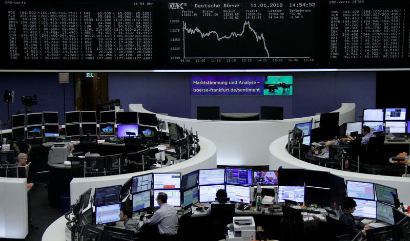 © Reuters. The German share price index, DAX board, is seen at the stock exchange in Frankfurt