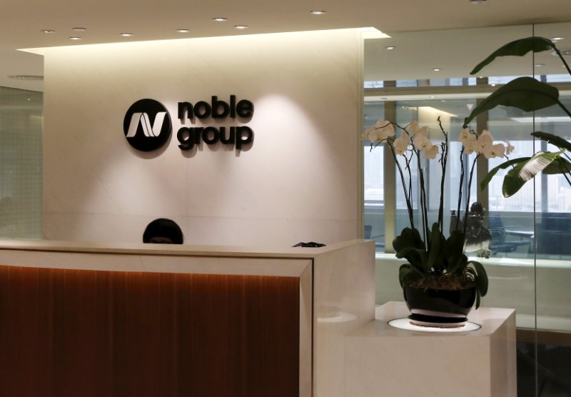 © Reuters. FILE PHOTO: The reception of Noble Group is seen at its headquarters in Hong Kong