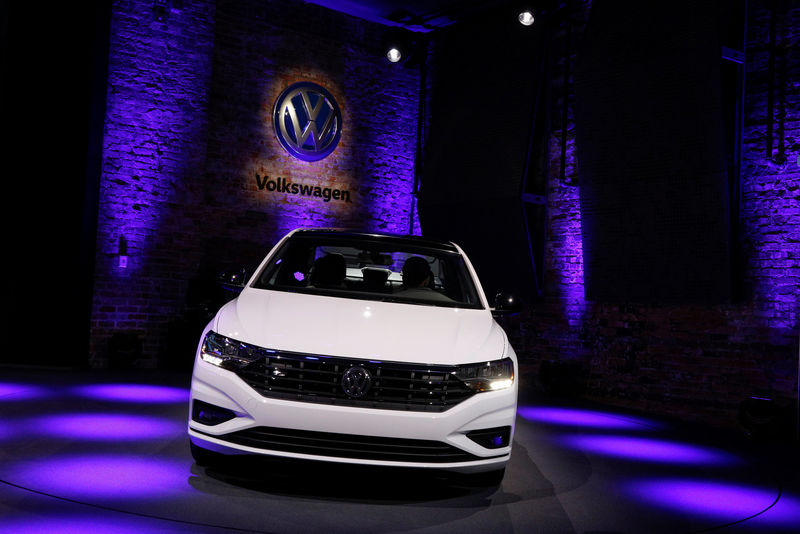 © Reuters. The 2019 Volkswagen Jetta is unveiled during a launch event at the North American International Auto Show in Detroit, Michigan