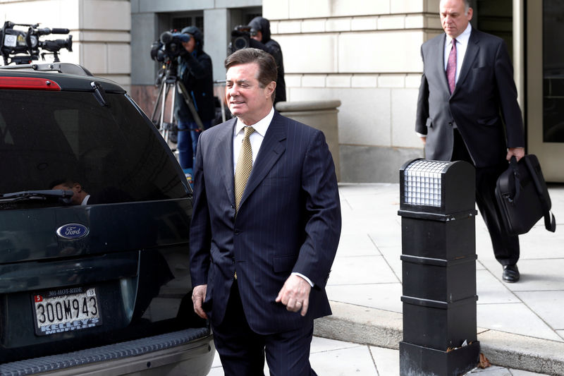 © Reuters. President Trump's former campaign manager Paul Manafort leaves U.S. District Court